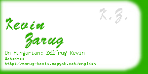 kevin zarug business card